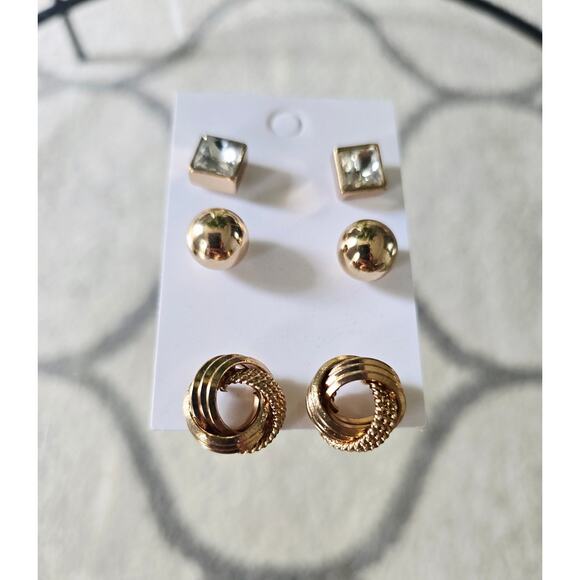Bamsri Gold Earring Stud Set New - Picture 2 of 3